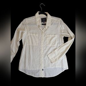 Rails Cream With Black Polka Dot Button-Up Shirt 100% Cotton Size Small